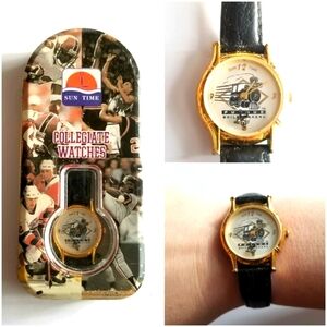 Vintage Purdue Boilermakers NCAA ladies watch Sun Time in tin collegiate